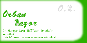 orban mazor business card